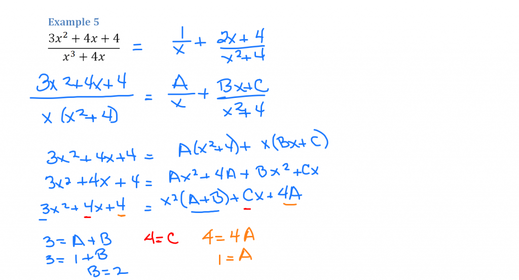 Partial Fractions Example 5