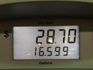 Gas total sale and gallons pumped