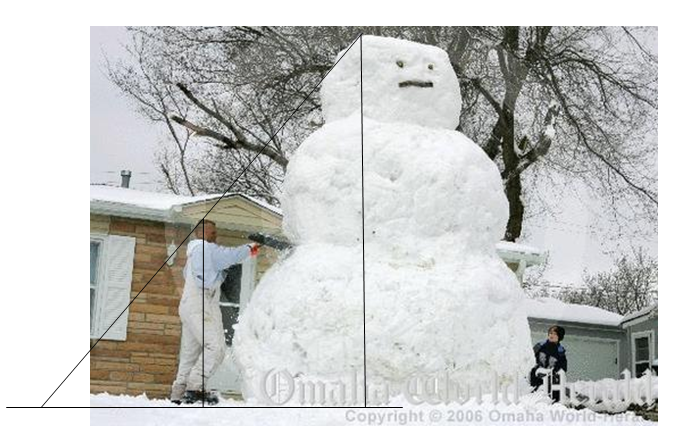 Giant Snowman with Triangles Added