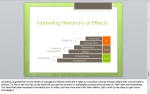 Marketing Hierarchy of Effects Slide with Notes