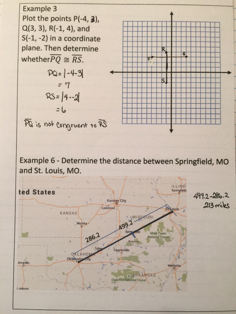 Ruler Postulate Examples 3 And 6 Notes Systry