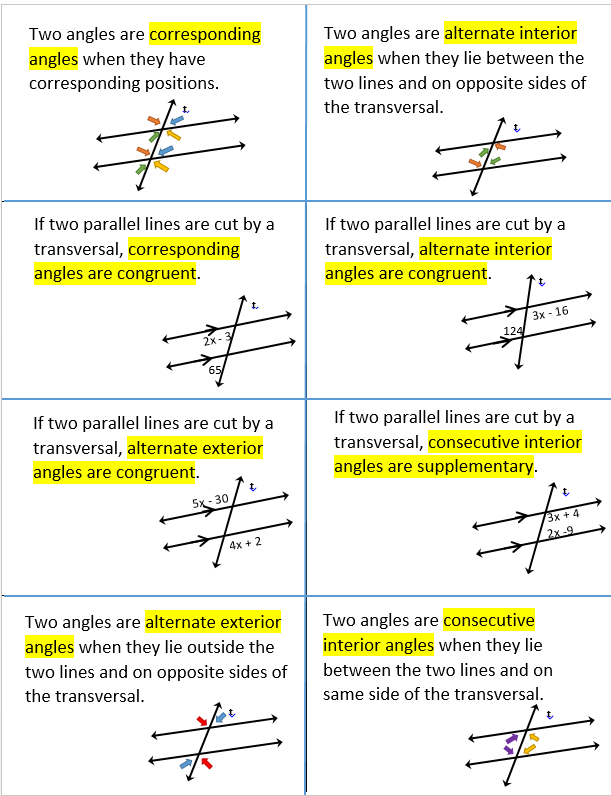 parallel lines and transversals