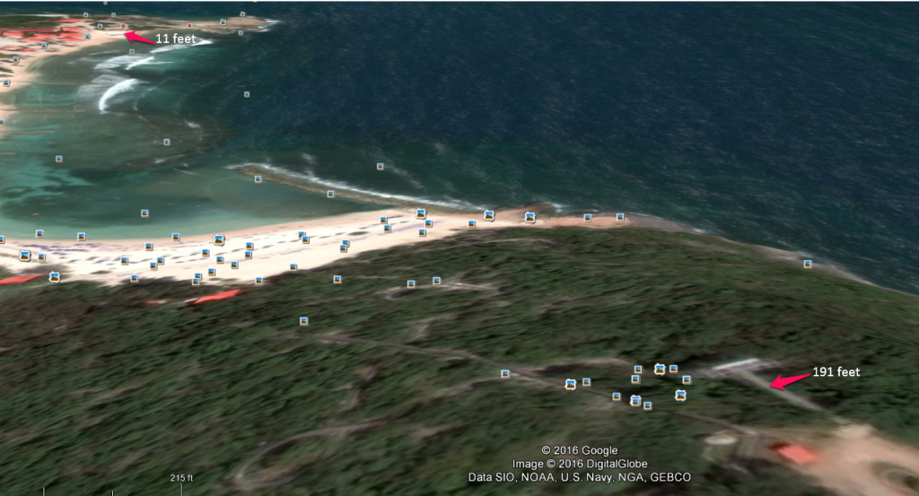 Labadee zip line Google Earth