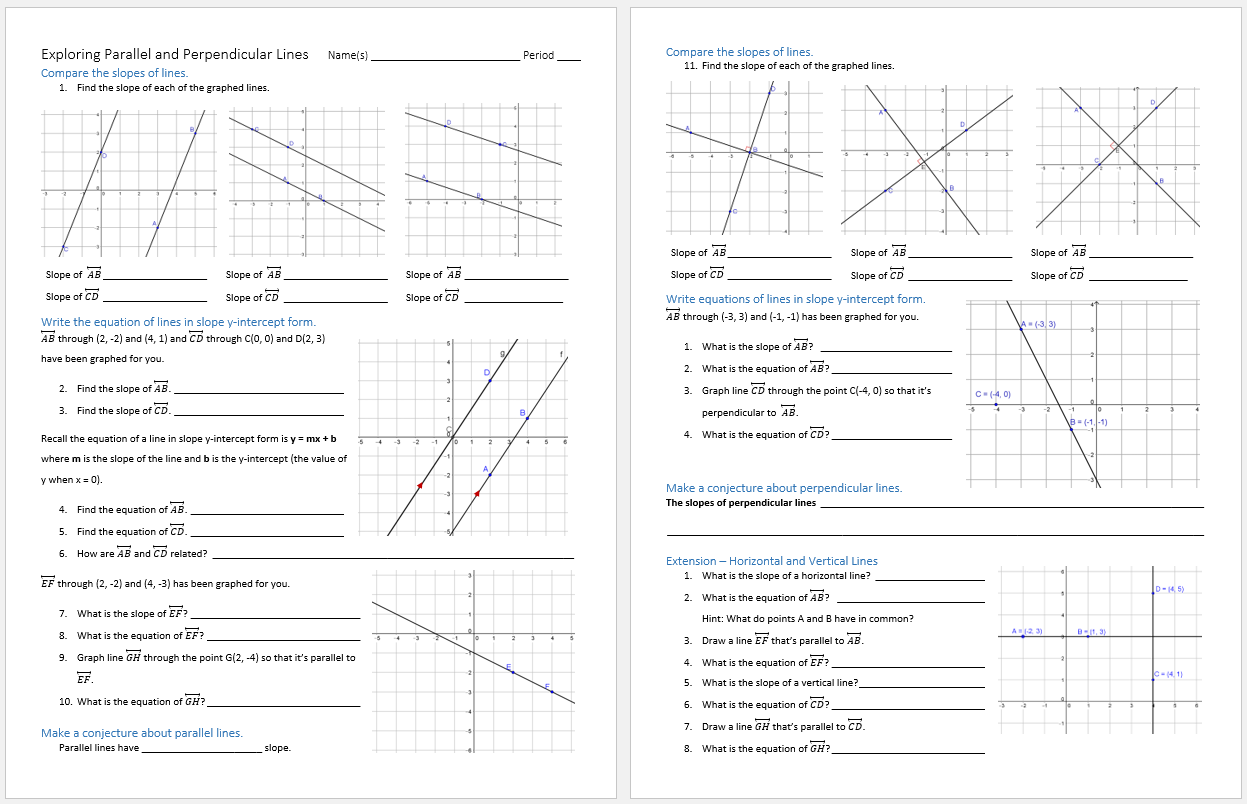 Slopes Of Parallel And Perpendicular Lines - slideshare